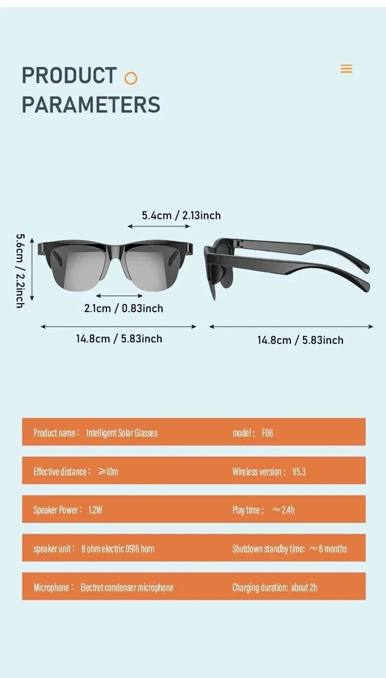Bluetooth Wireless Smart Audio Sunglasses S-01 - Image 9