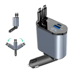 Fast Charge Pro 4-in-1 Retractable Car Charger
