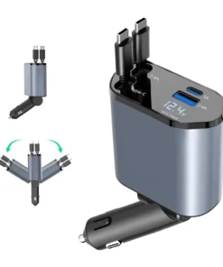 Fast Charge Pro 4-in-1 Retractable Car Charger