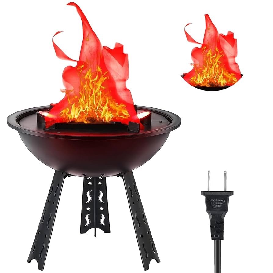 Flammen Lampe 3-Legged Stand Fireplace Decor - Image 5