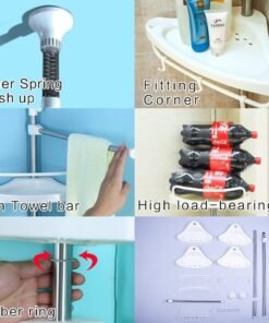Telescopic Bathroom & Kitchen Corner Shelf Organizer – 4 Tier Adjustable Rack - Image 3