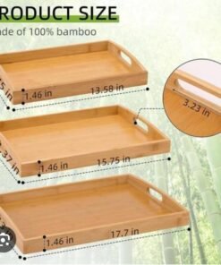 3-in-1 Bamboo Tray Wooden Set - Image 5