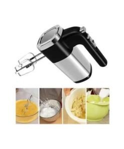 Silver Love Hand Mixer 500 Watts Powerful Electric Egg Beater with Stainless Steel Beaters and Dough Hooks for Baking & Whipping - Image 2