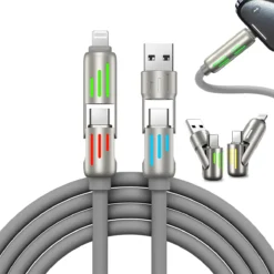 240W 4-in-1 USB-C Data Cable – Fast Charging & Multi-Device Power Delivery Cable - Image 4