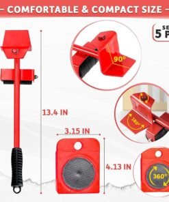 Furniture Lifters of 5 Roller Set – Heavy Duty Moving Tool Kit - Image 4