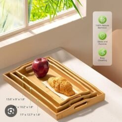3-in-1 Bamboo Tray Wooden Set - Image 4