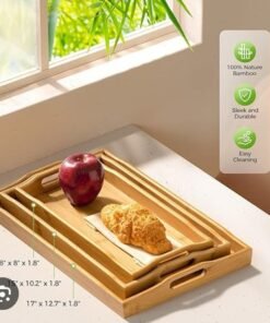 3-in-1 Bamboo Tray Wooden Set - Image 4
