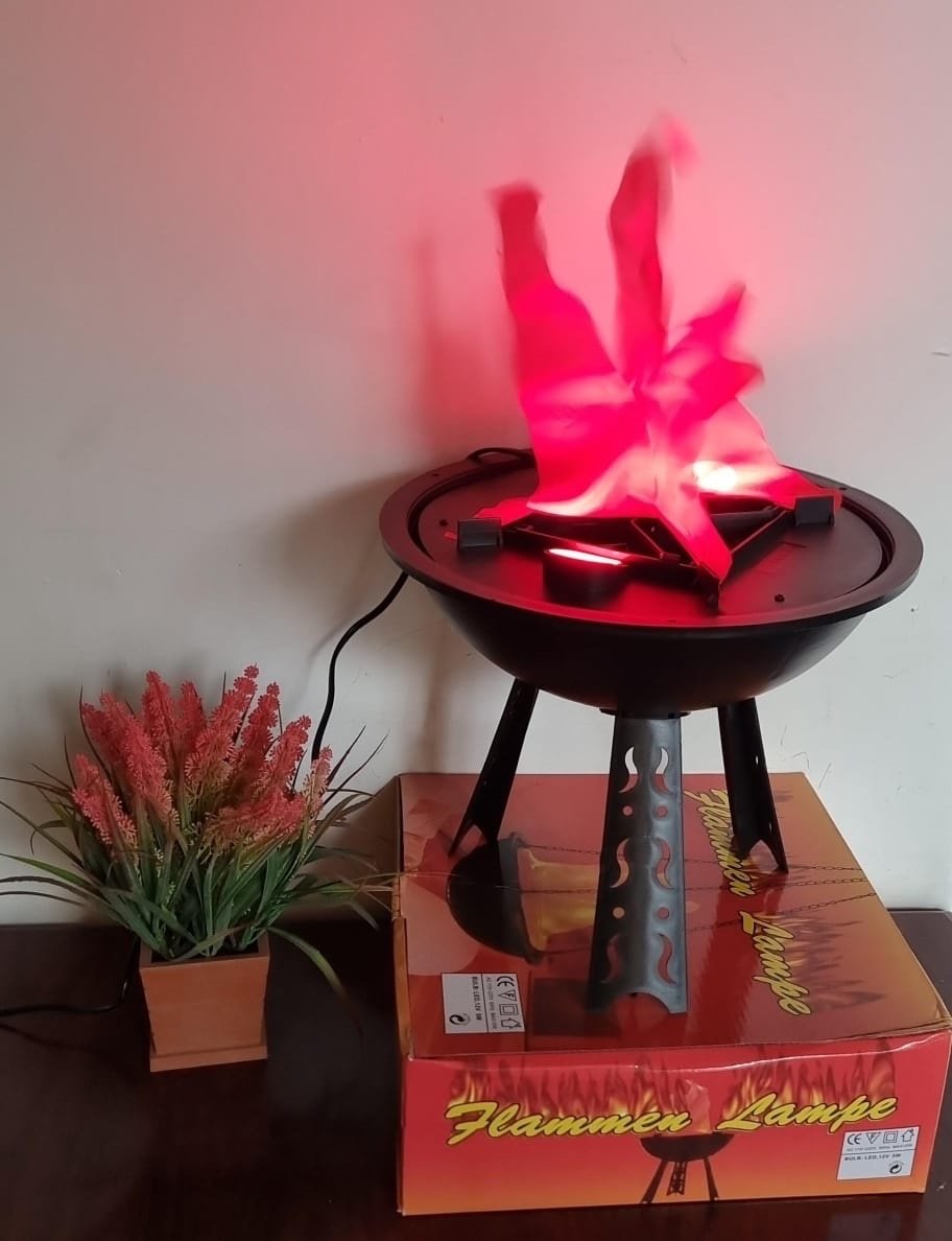 Flammen Lampe 3-Legged Stand Fireplace Decor - Image 2