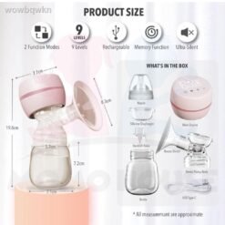 Smart 9-Speed Anti-Backflow Rechargeable Multifunction Breast Milk Pump + Cupper - Image 3