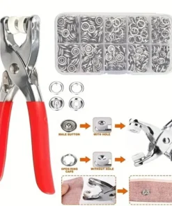 Metallic Snap Button Pliers Kit – 100 Button Set Fastener Tool - Image 2