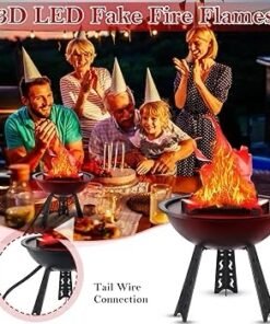 Flammen Lampe 3-Legged Stand Fireplace Decor - Image 4