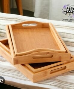 Alternative view of 3-in-1 Bamboo Tray Wooden Set