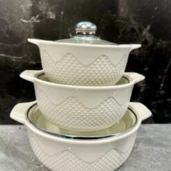 3-in-1 Ceramic Serving Dish Casseroles Set - Image 3