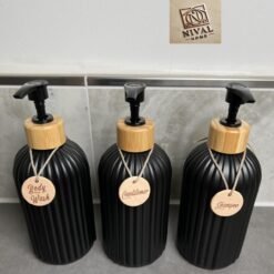 Alternative view of 3-in-1 Soap & Lotion Refillable Ceramic Bottles