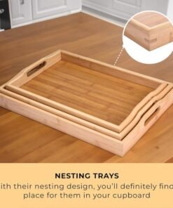 3-in-1 Bamboo Tray Wooden Set - Image 3
