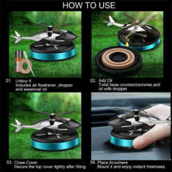 Solar Car Air Freshener Helicopter Design Diffuser – Solar Powered Interior Decoration - Image 4