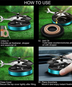 Solar Car Air Freshener Helicopter Design Diffuser – Solar Powered Interior Decoration - Image 4