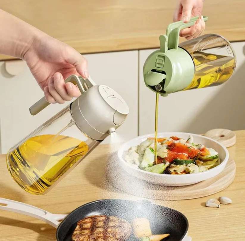 2 in 1 Oil Jar That Pours and Sprays Oil