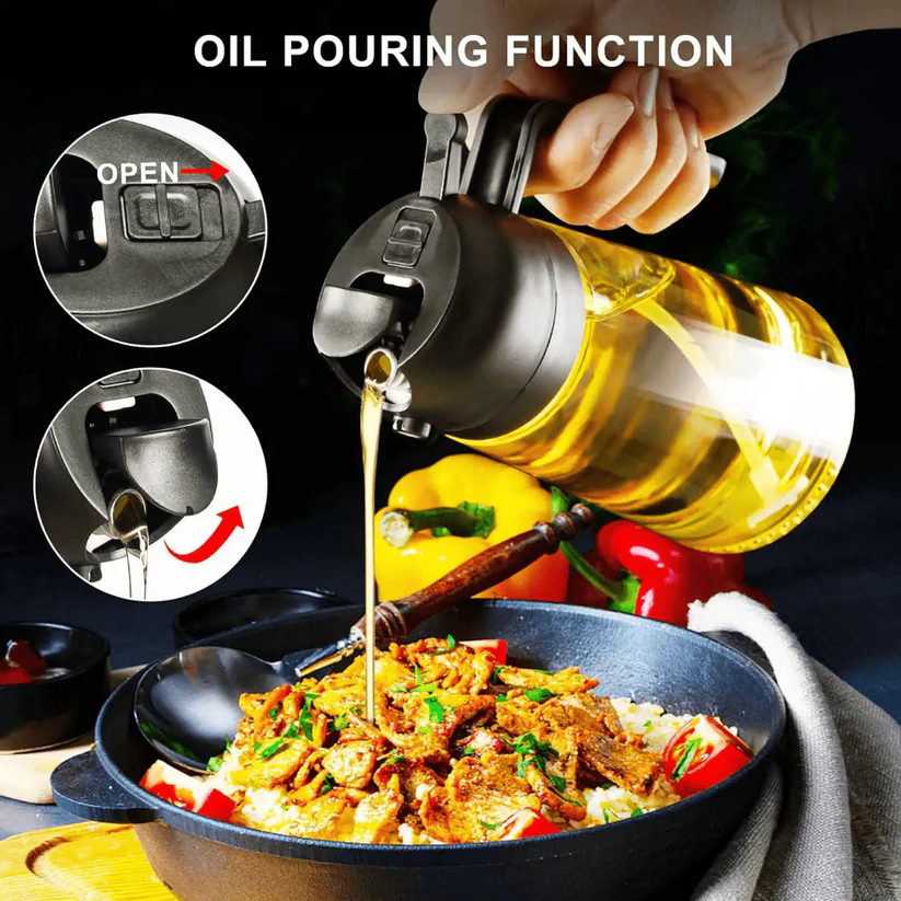 2 in 1 Oil Jar That Pours and Sprays Oil - Image 2