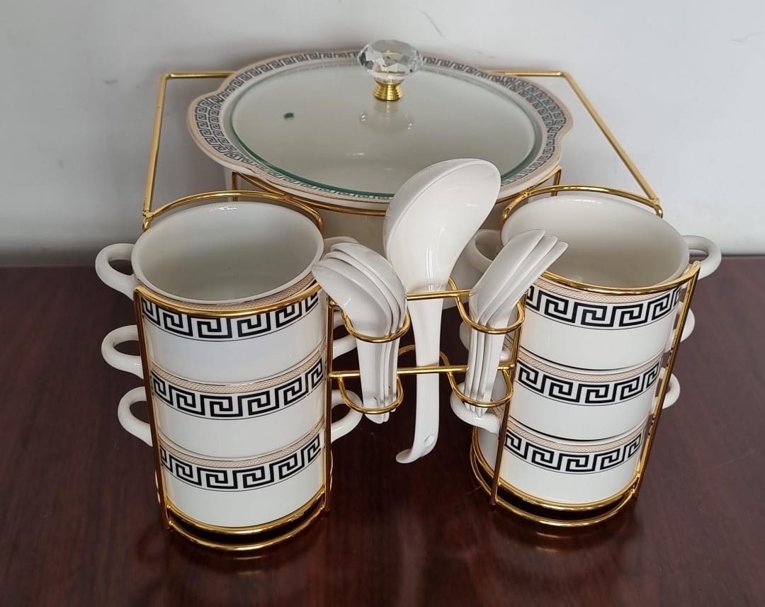 Gucci 16-Piece Ceramic Soup Set + Burner - Image 2