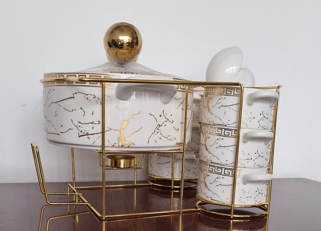 Gucci 16-Piece Ceramic Soup Set + Burner - Image 7