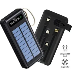 Alternative view of 14,000mAh Fast Charging Solar Power Bank – 4 Built-in Cables, LED Display, Torch & Phone Holder