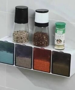 Alternative view of 4 Slot Kitchen Wall Spice Organizer – Space-Saving Storage Rack