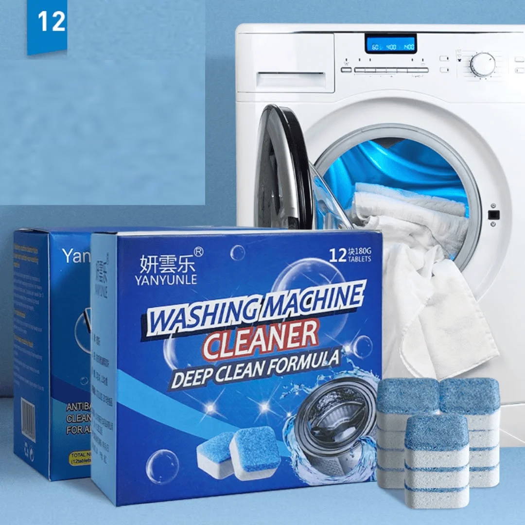 Washing Machine Tablets – Deep Clean Laundry Drum Cleaner (12 Tablets)
